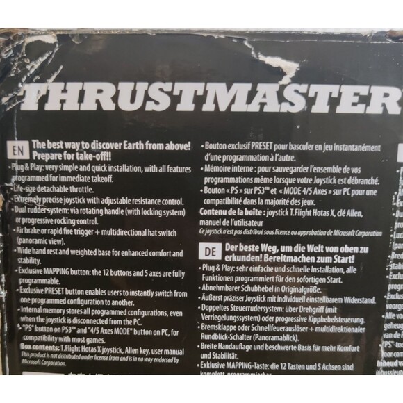THRUSTMASTER HOTAS X Joystick with detachable Throttle PC, PS3/4/5 (2960703) NOB - Picture 16 of 16